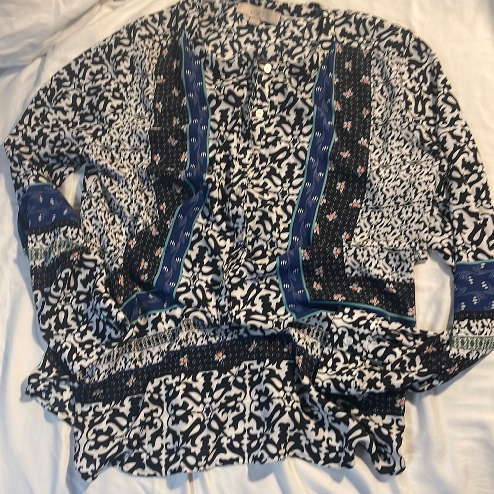 LOFT tunic blouse mixed patterns